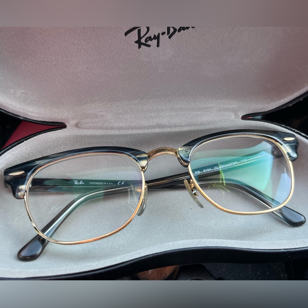 Ray-Ban Clubmaster Unisex Tortoise & Gold Eyeglass Frames